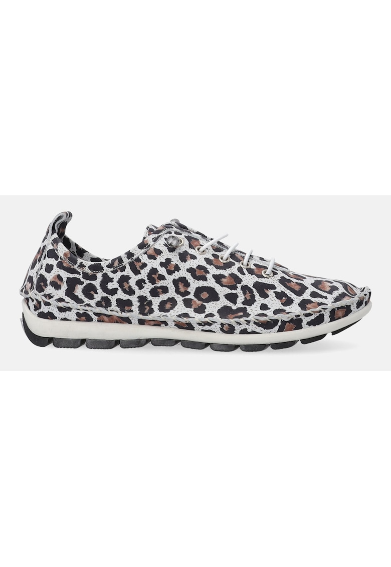 Pantofi sport din piele cu animal print Pantofi sport din piele cu animal print
