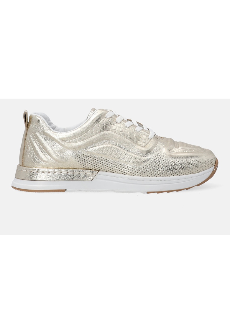 Pantofi sport din piele cu aspect metalizat