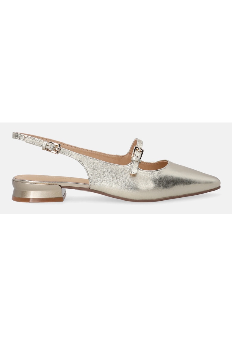 Pantofi din piele cu aspect metalic