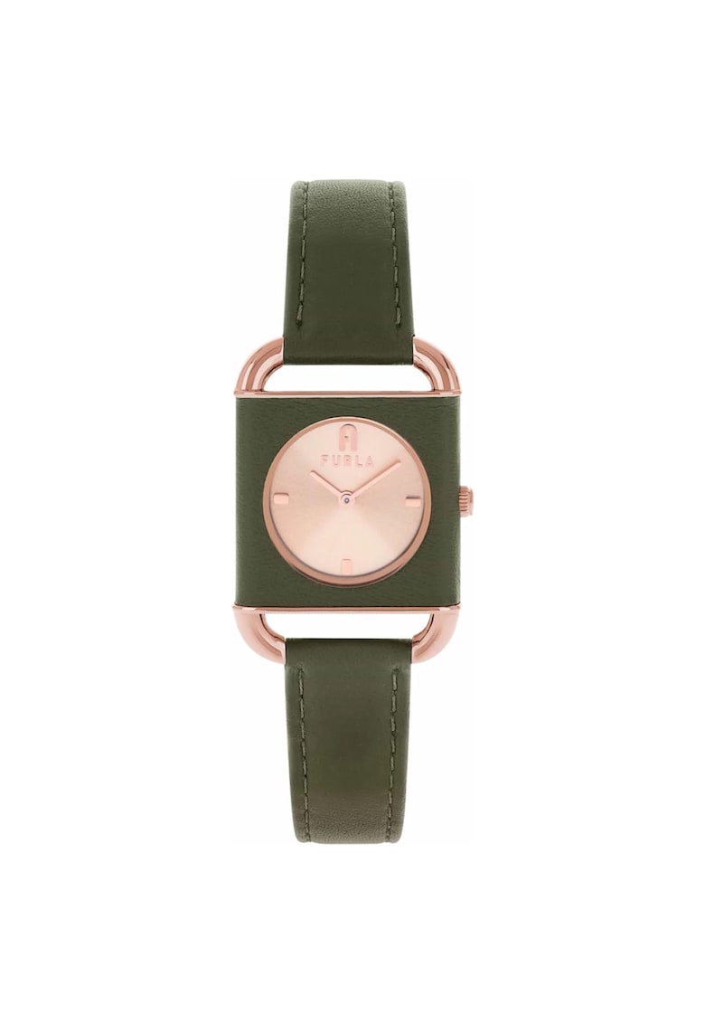Ceas dama model WW00017011L3 - 28mm - bratara piele verde - forma rectangulara - rezistent la apa 50m