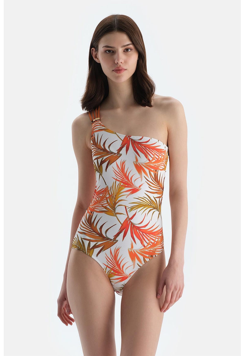 Costum de baie intreg cu bretele decorative