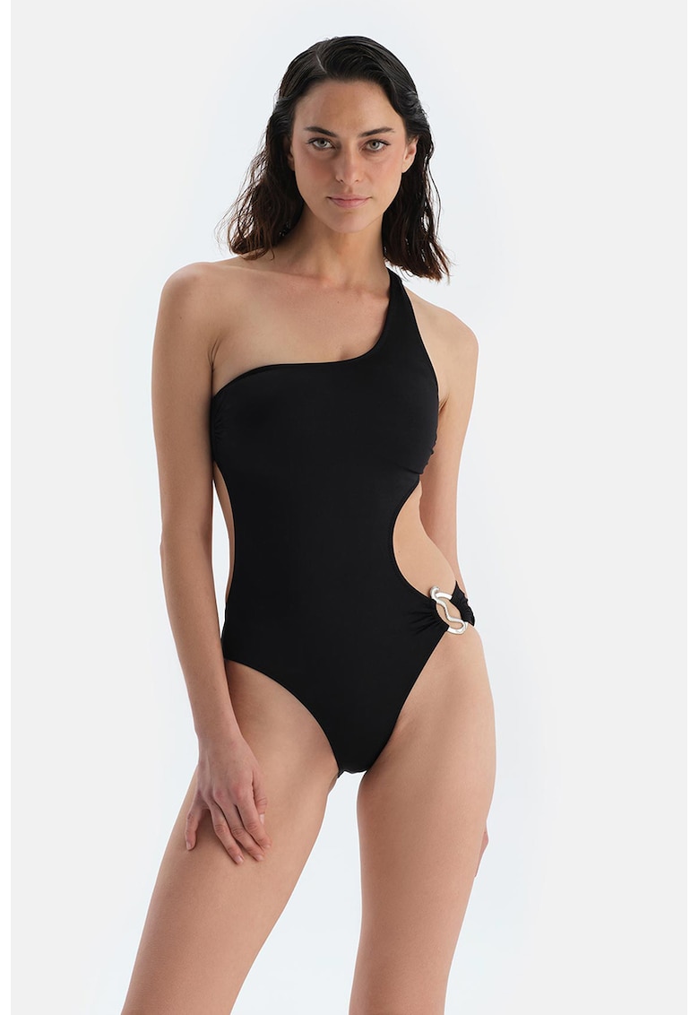 Costum de baie uni intreg cu detaliu metalic