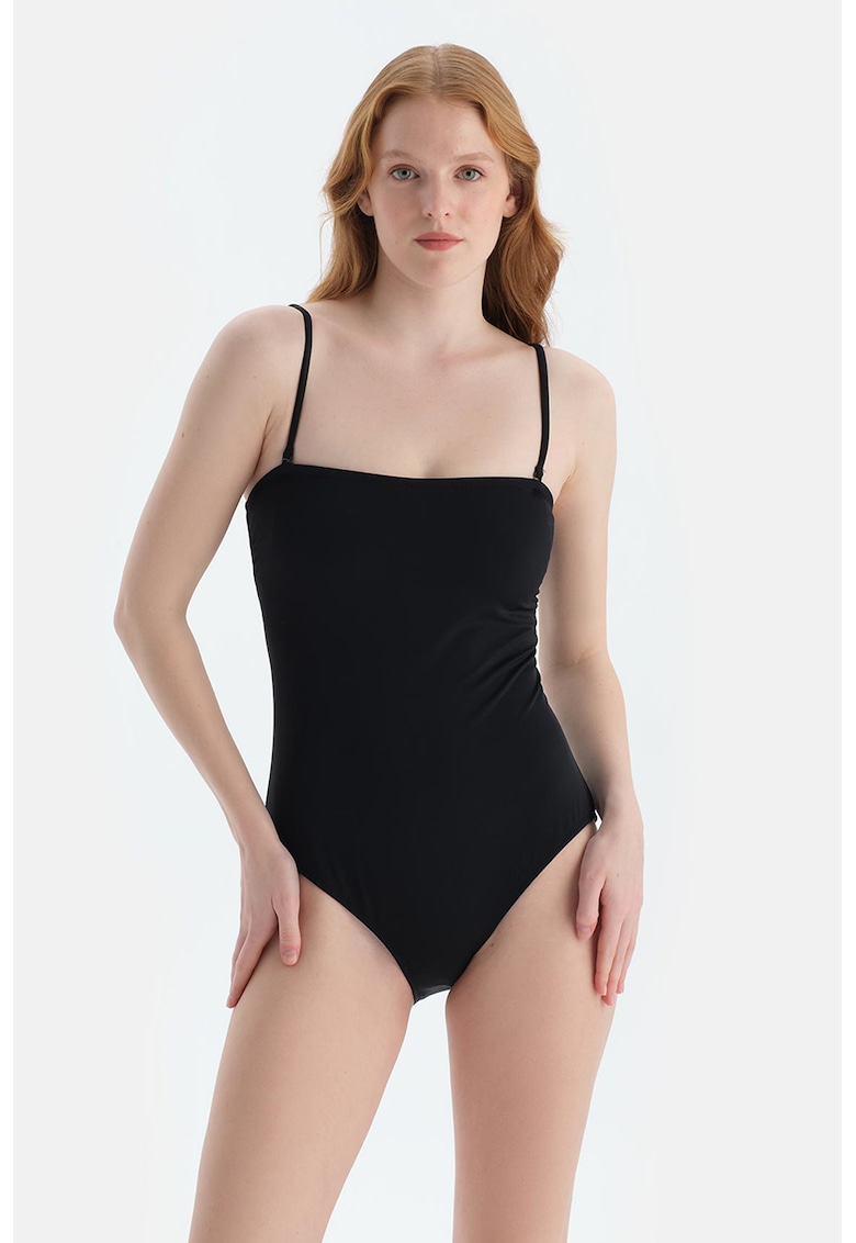 Costum de baie uni cu bretele ajustabile Costum de baie uni cu bretele ajustabile