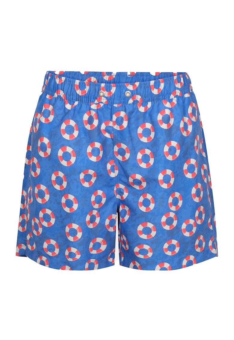 Pantaloni scurti de baie cu model si talie elastica