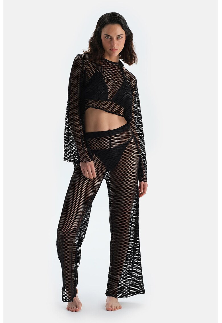 Pantaloni cu perforatii pentru plaja - Negru