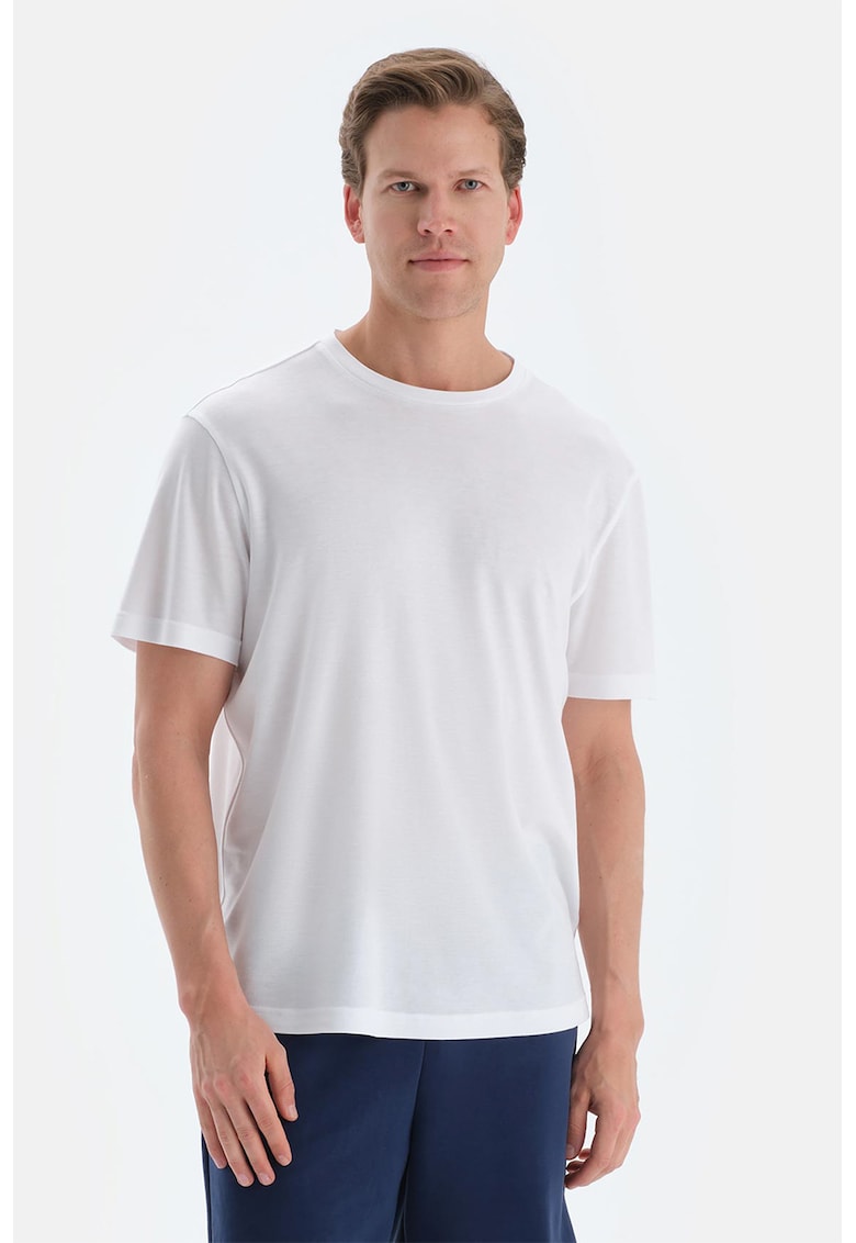 Tricou de casa din lyocell cu decolteu la baza gatului