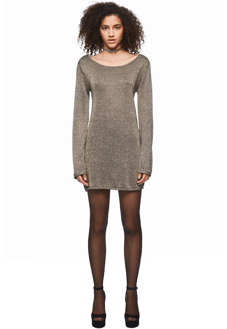 DUA LIPA Rochie eleganta mini cu aspect stralucitor Kate