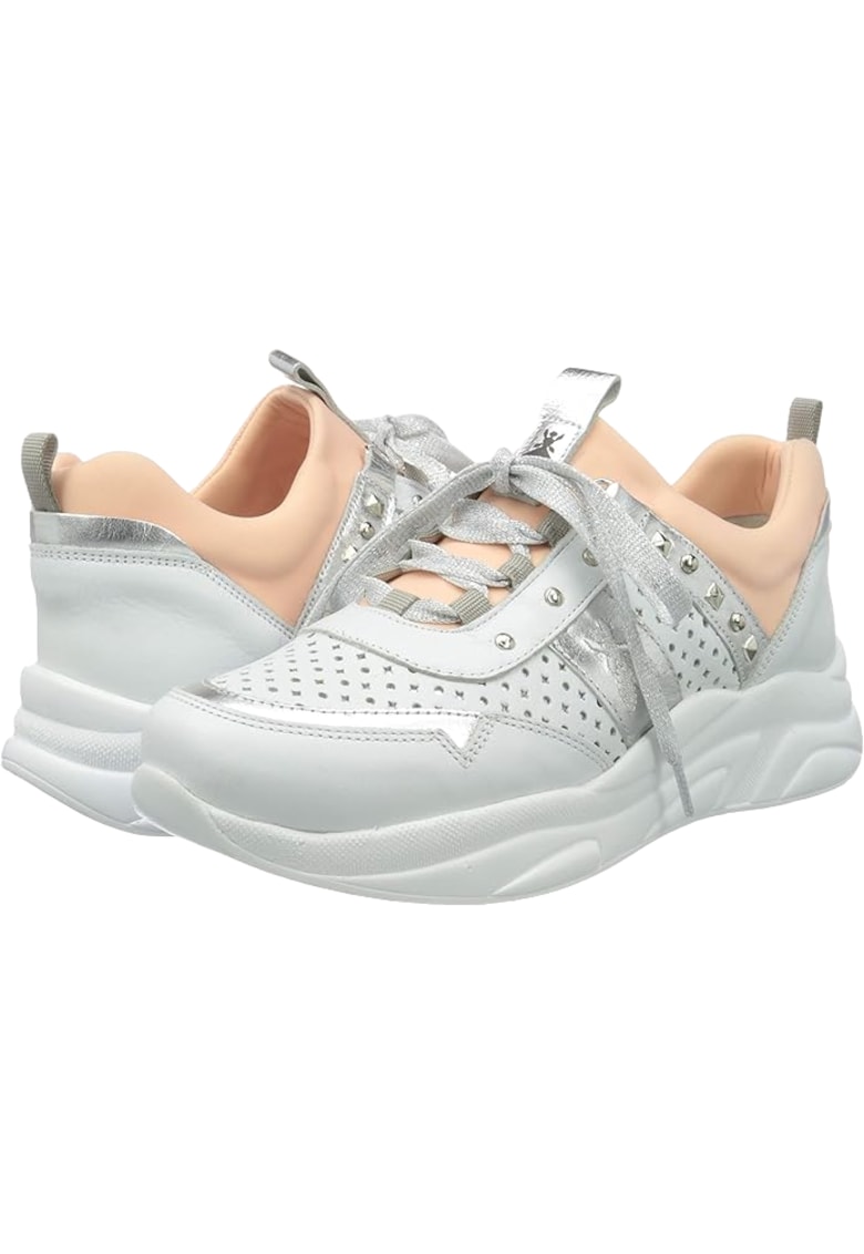 Tenisi cu aspect perforat Nappa Bianca