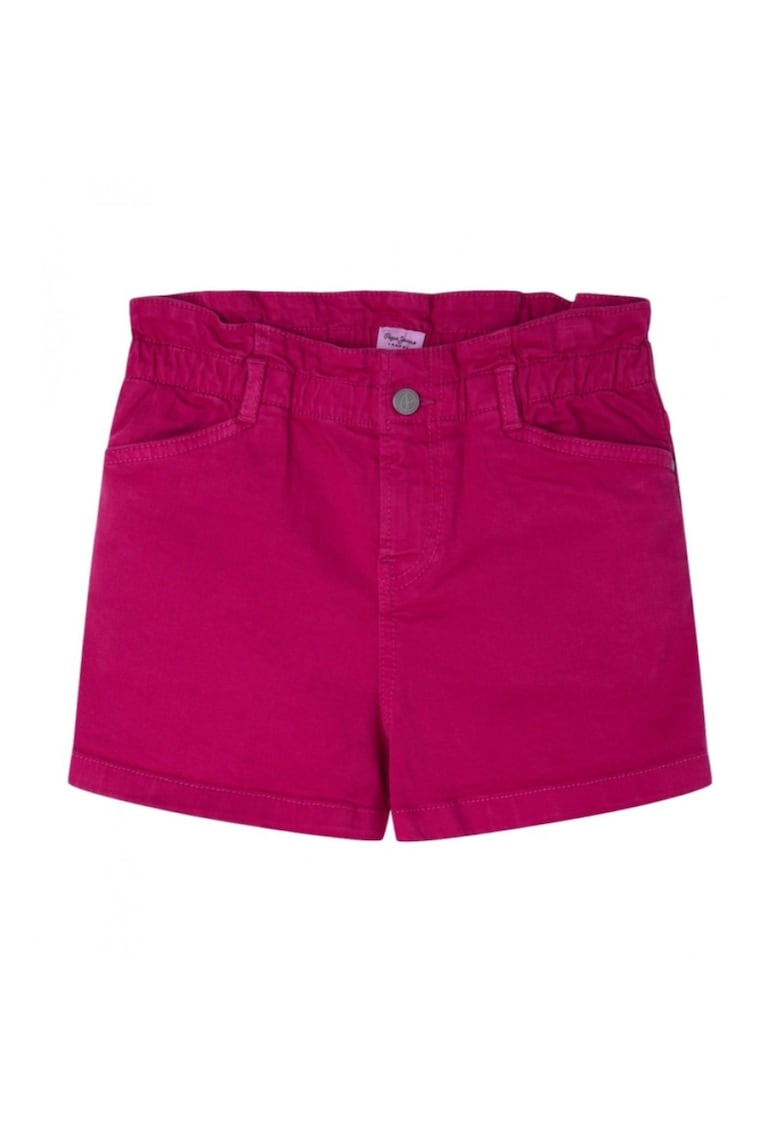 Pantaloni scurti din denim cu banda elastica in talie