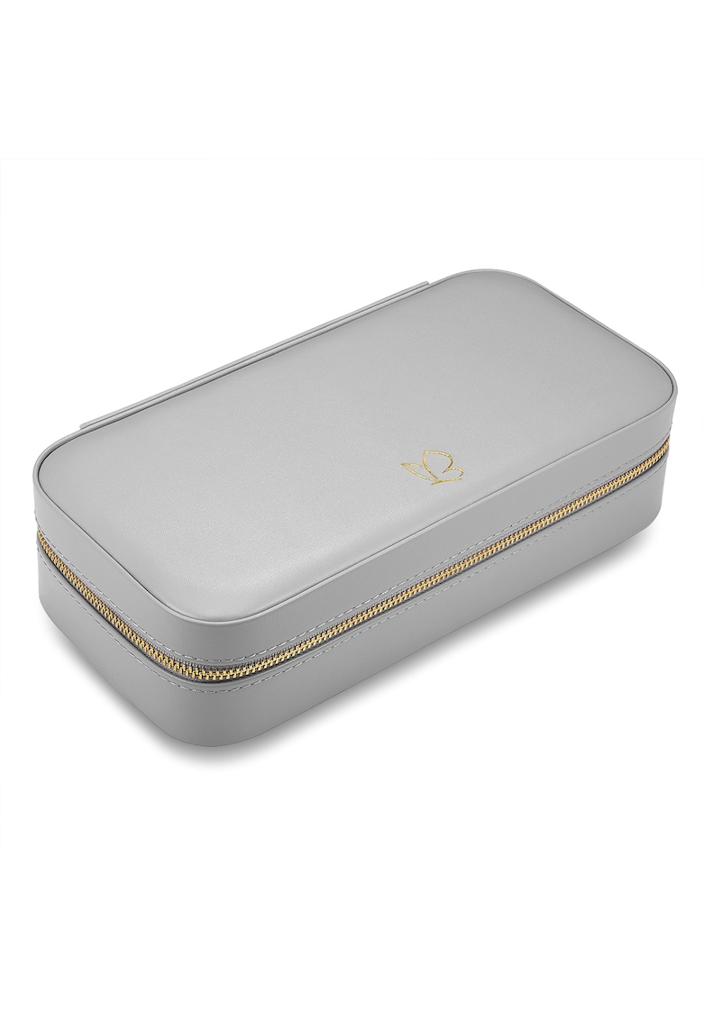 Cutie de bijuterii din piele ecologica cu fermoar - pentru calatorii