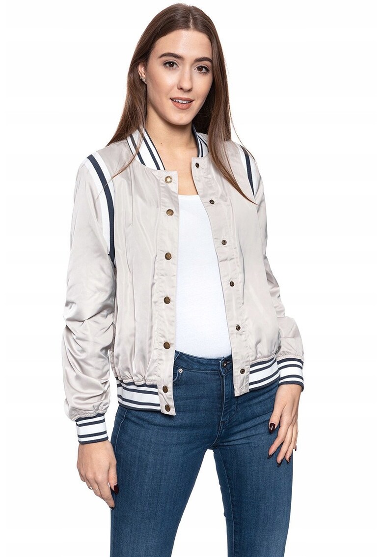 Jacheta De Tranzitie - Hanna C Blouson - Croiala Regulara - Capse - 100% Poliester - 3 Buzunare - S Intl - Gri
