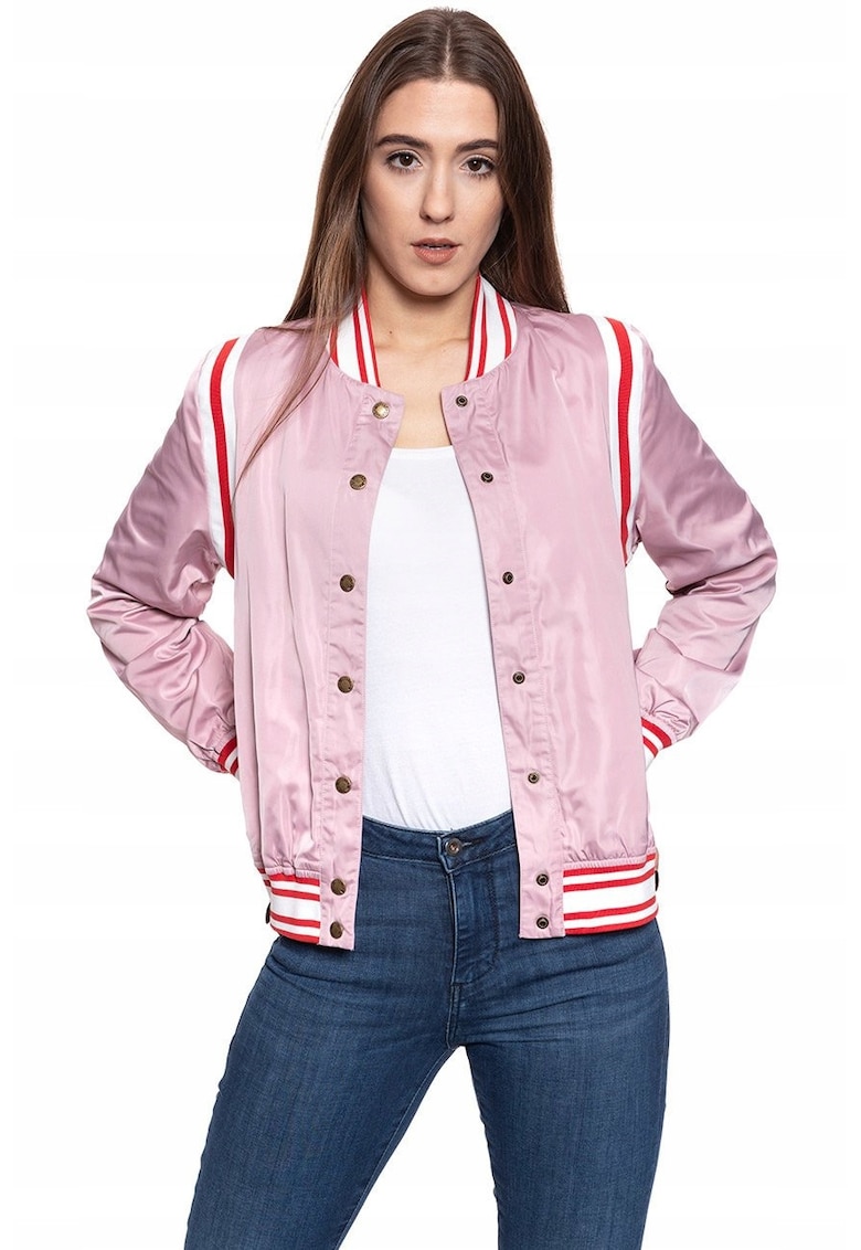 Jacheta De Tranzitie - Hanna C Blouson - Croi Regular - Capse - 100% Poliester - 3 Buzunare - S Intl - Roz
