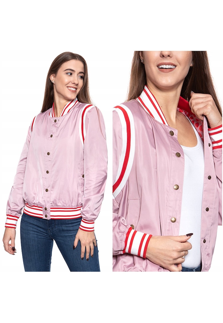 Jacheta De Tranzitie -  Hanna C Blouson - Croi Regular - Capse - 100% Poliester - 3 Buzunare - S Intl - Roz