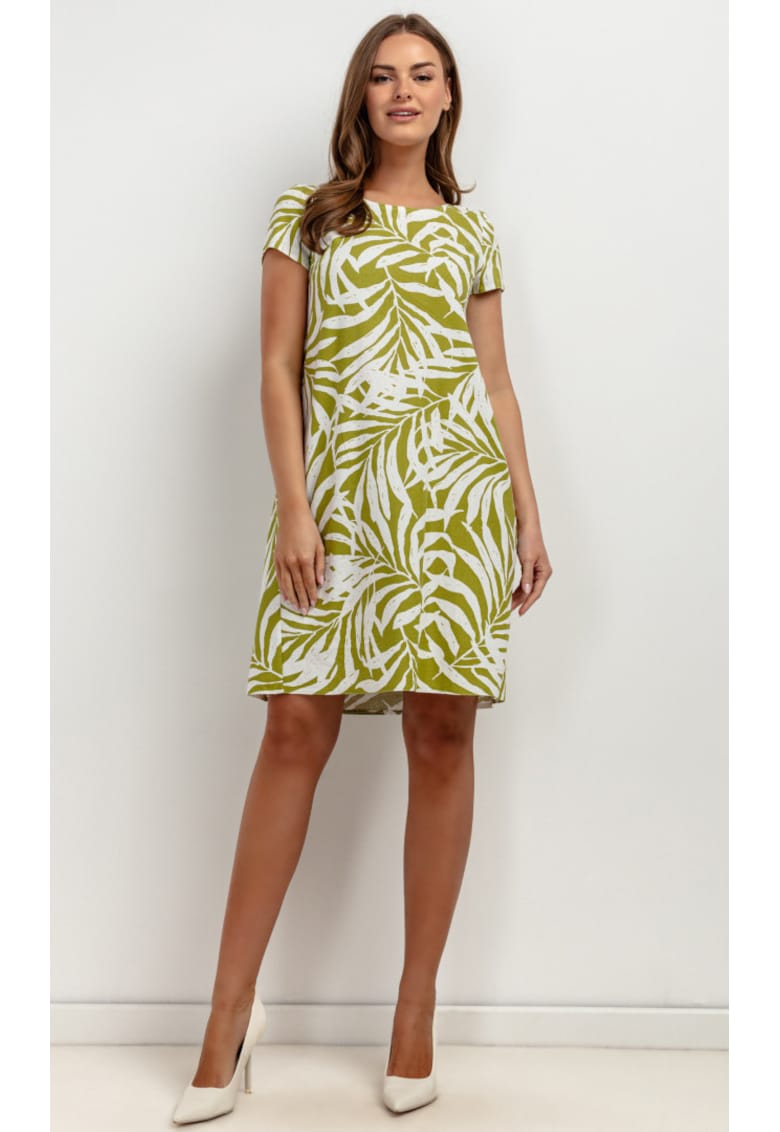 Tessita Rochie lejera din amestec de in - cu imprimeu tropical