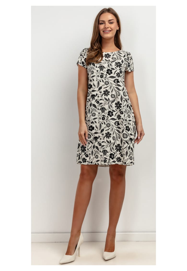 Tessita Rochie din amestec de in cu imprimeu floral