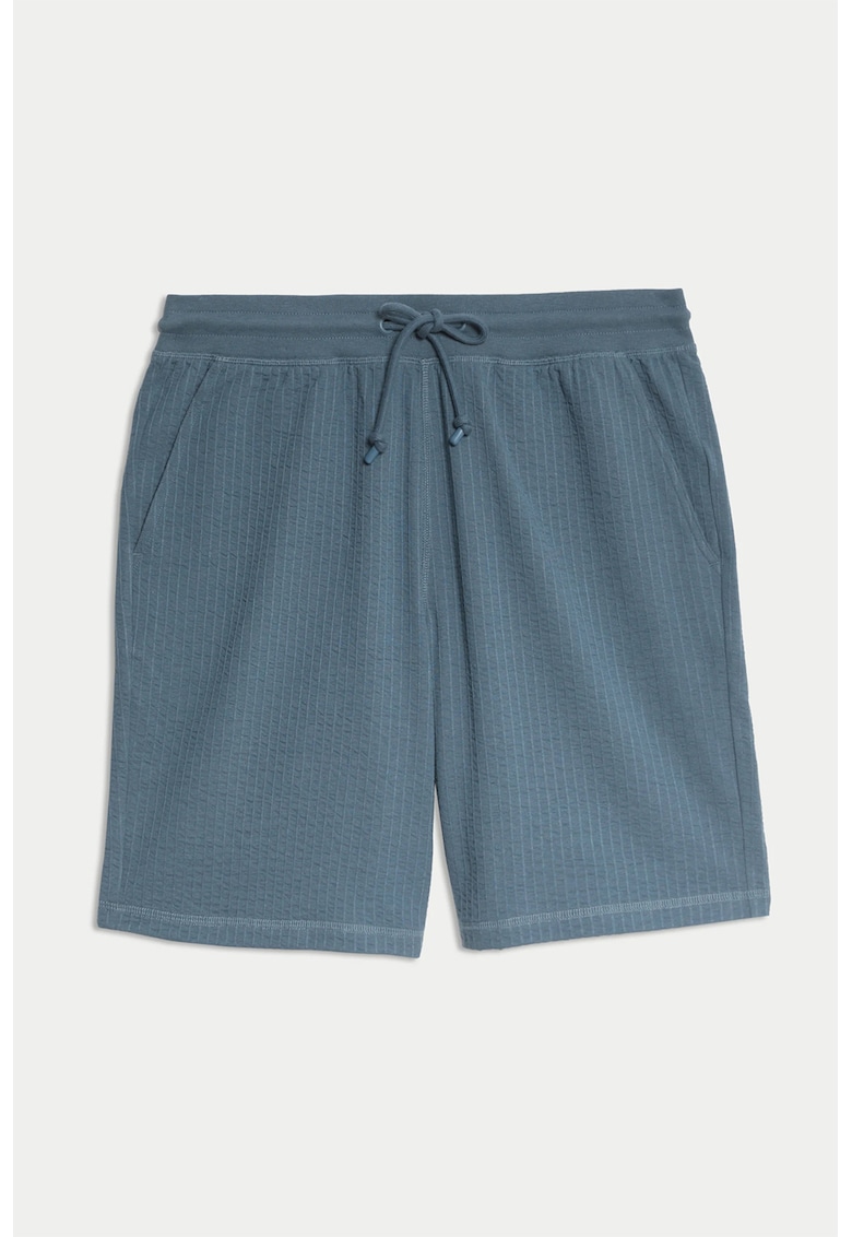 Pantaloni scurti de pijama cu snur - Albastru prafuit