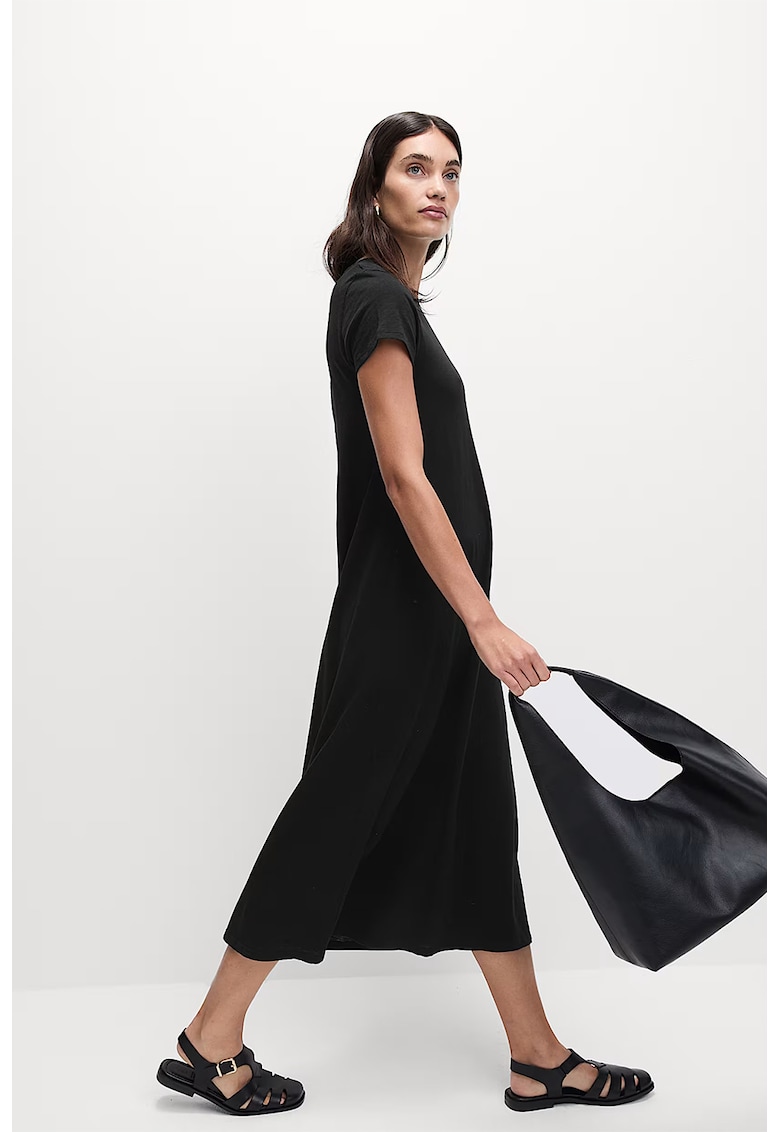 Marks Spencer Rochie-tricou midi cu decolteu la baza gatului - Negru