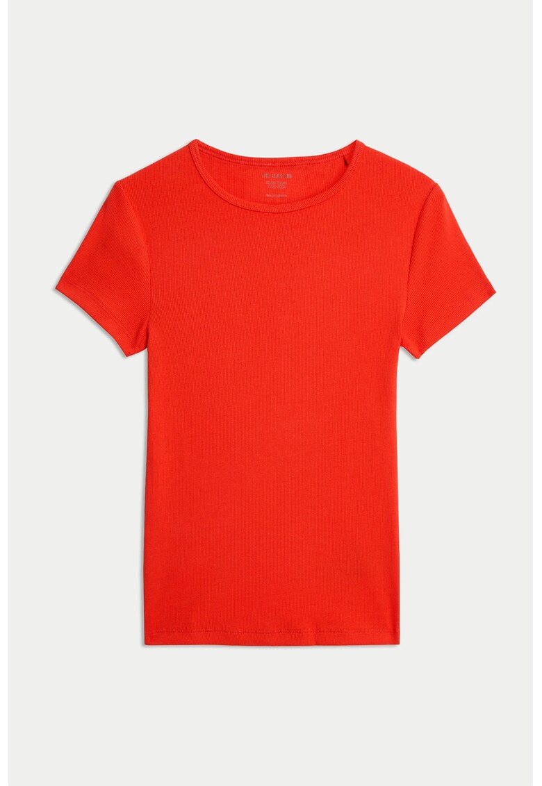 Tricou cu decolteu rotund - Portocaliu mandarina