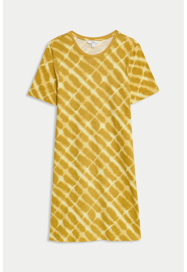 Rochie mini cu imprimeu grafic - Galben