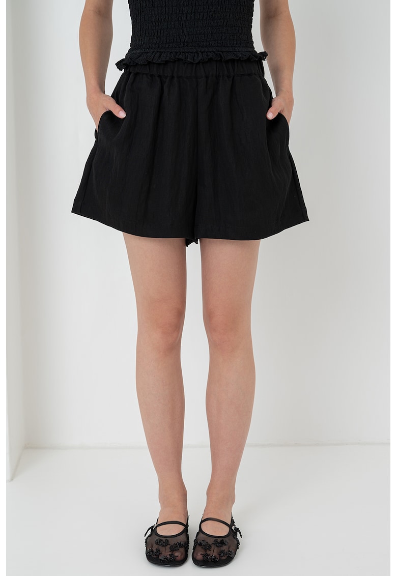 Pantaloni scurti din amestec de lyocell cu buzunare laterale