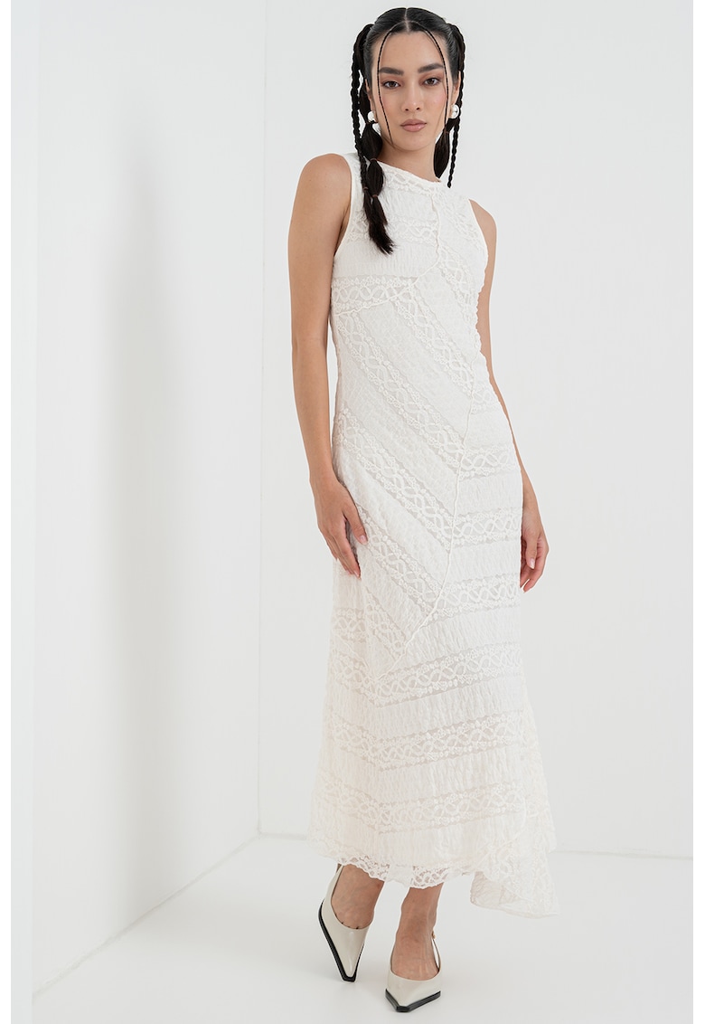 Rochie midi cu dantela crosetata