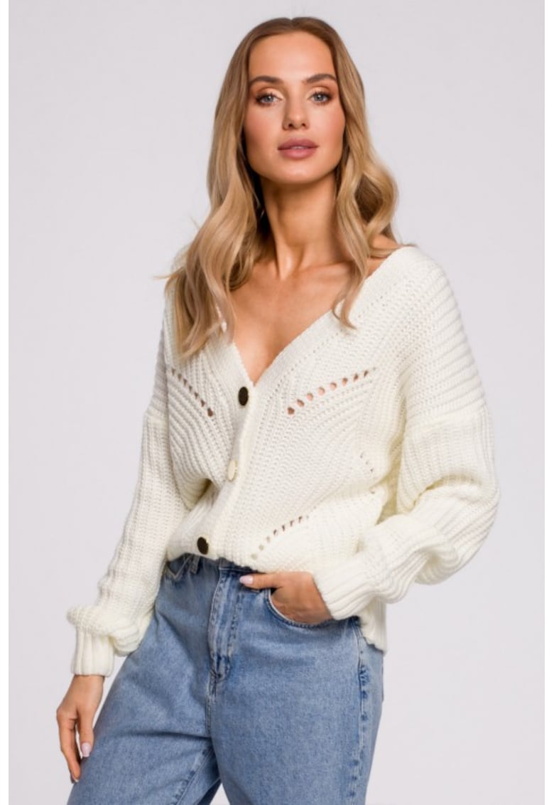 Cardigan cu model perforat -