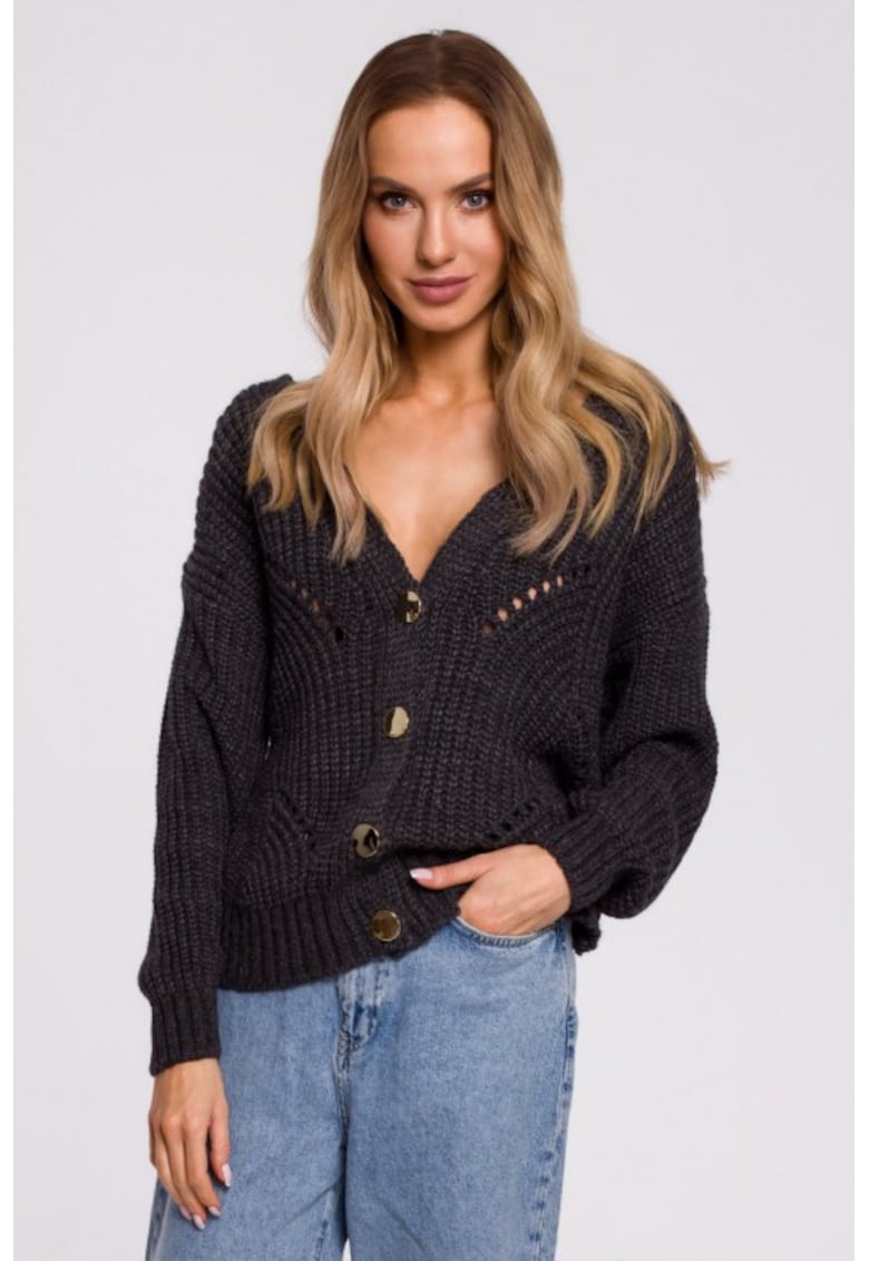 Cardigan cu model perforat -