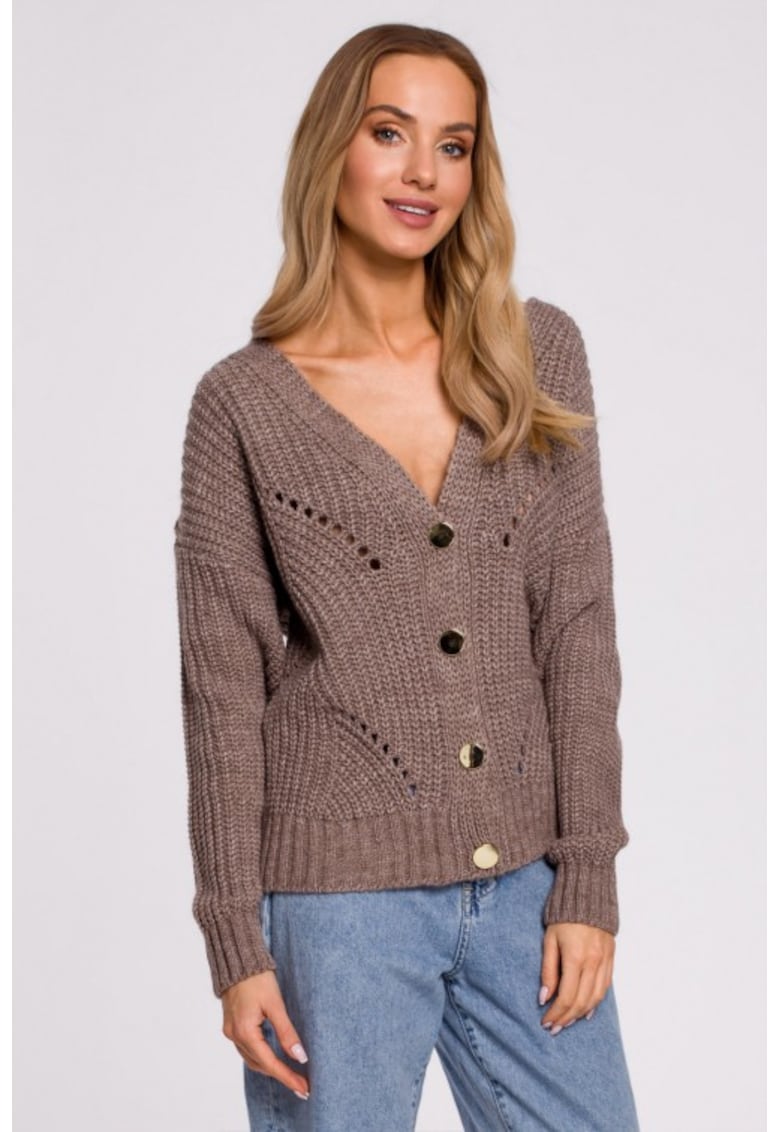 Cardigan cu model perforat -
