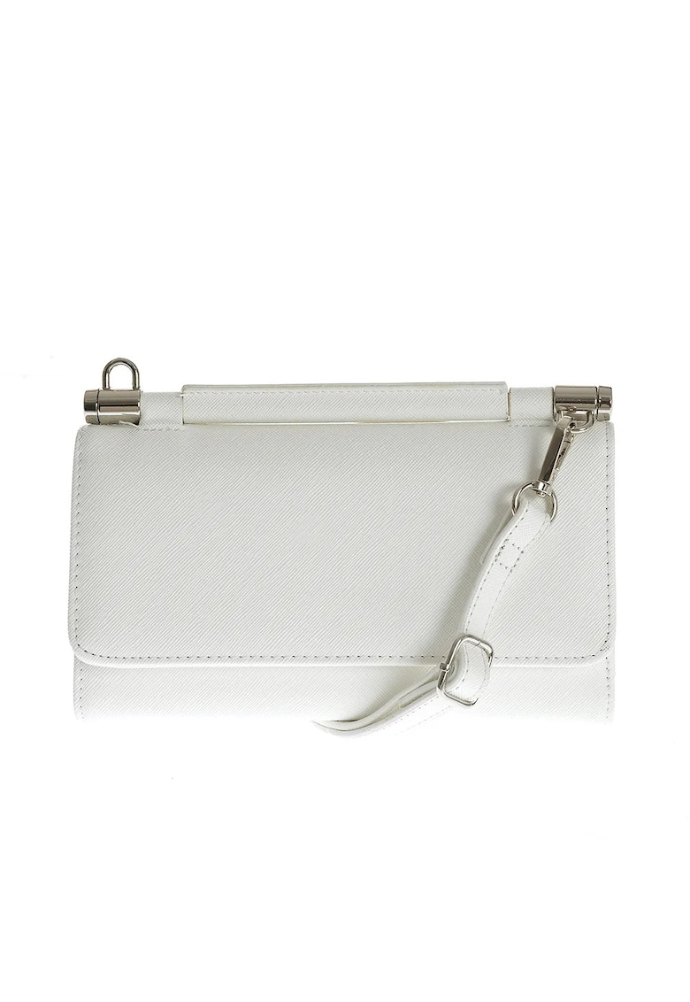 Portofel alb din piele ecologica cu bareta ajustabila