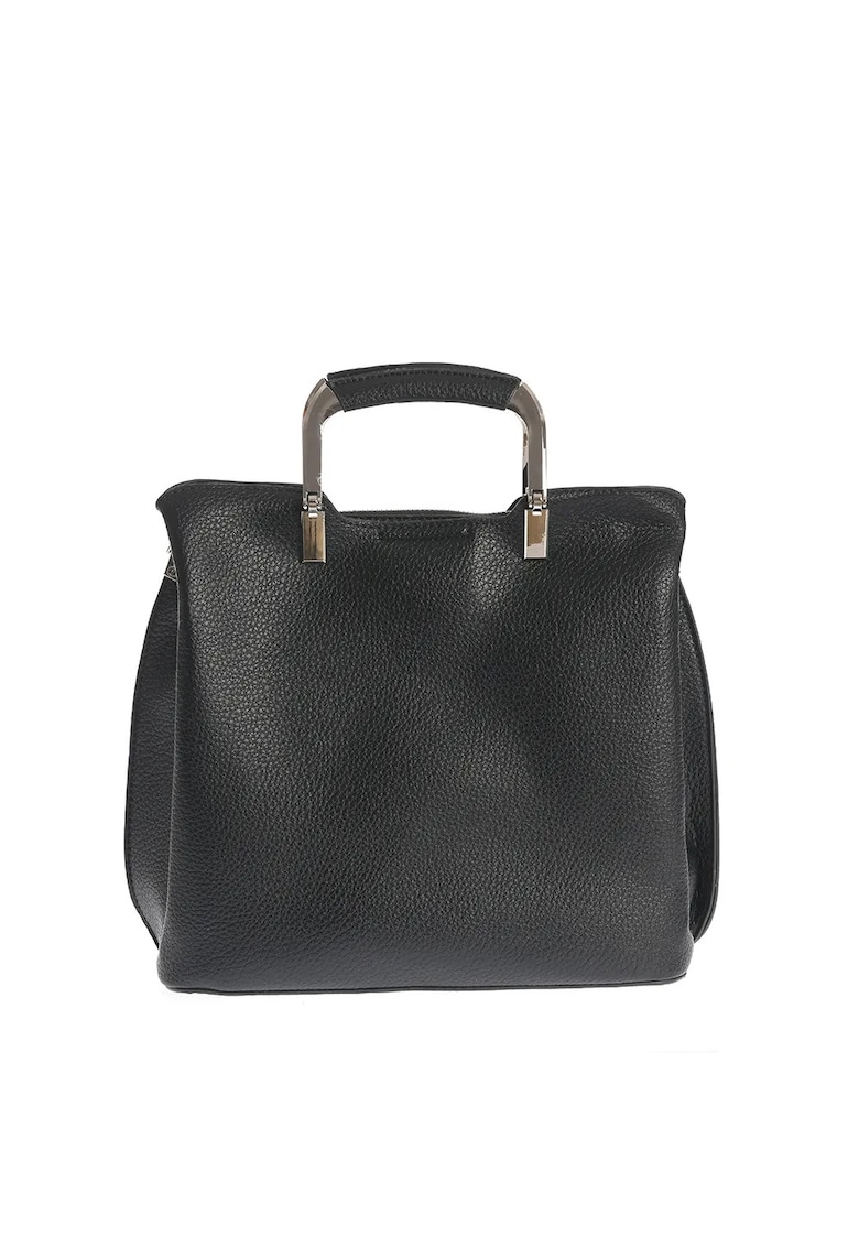 Geanta neagra de umar cu detalii argintii