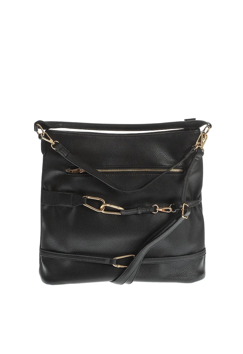 Geanta shopper cu detalii aurii