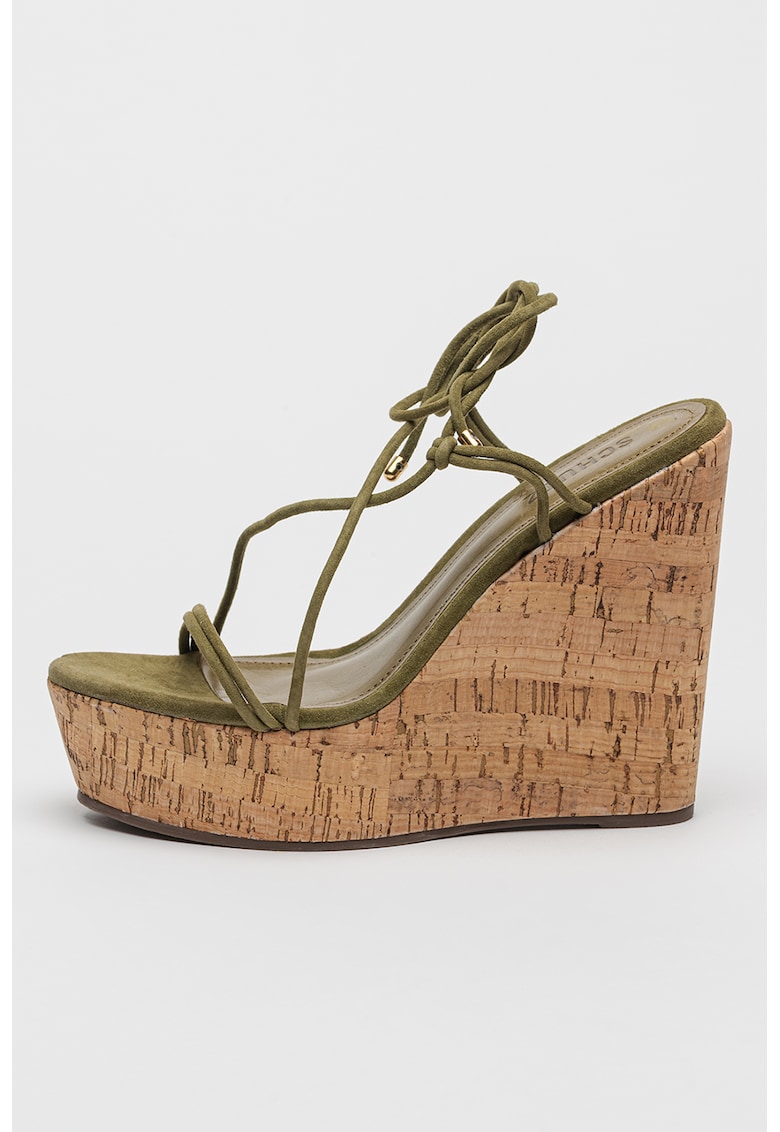 Sandale din piele cu talpa wedge Calabria