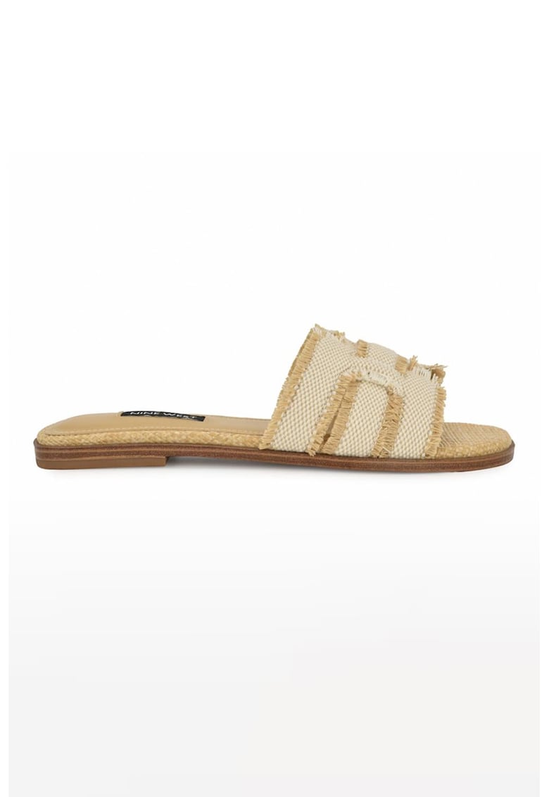 Papuci cu franjuri Germany - Alb fildes/Caramel