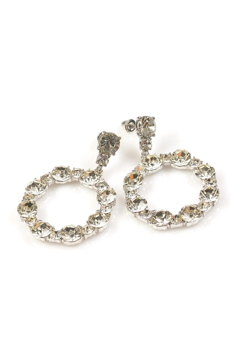 Cercei argintii rotunzi decorati cu pietre -  Paris