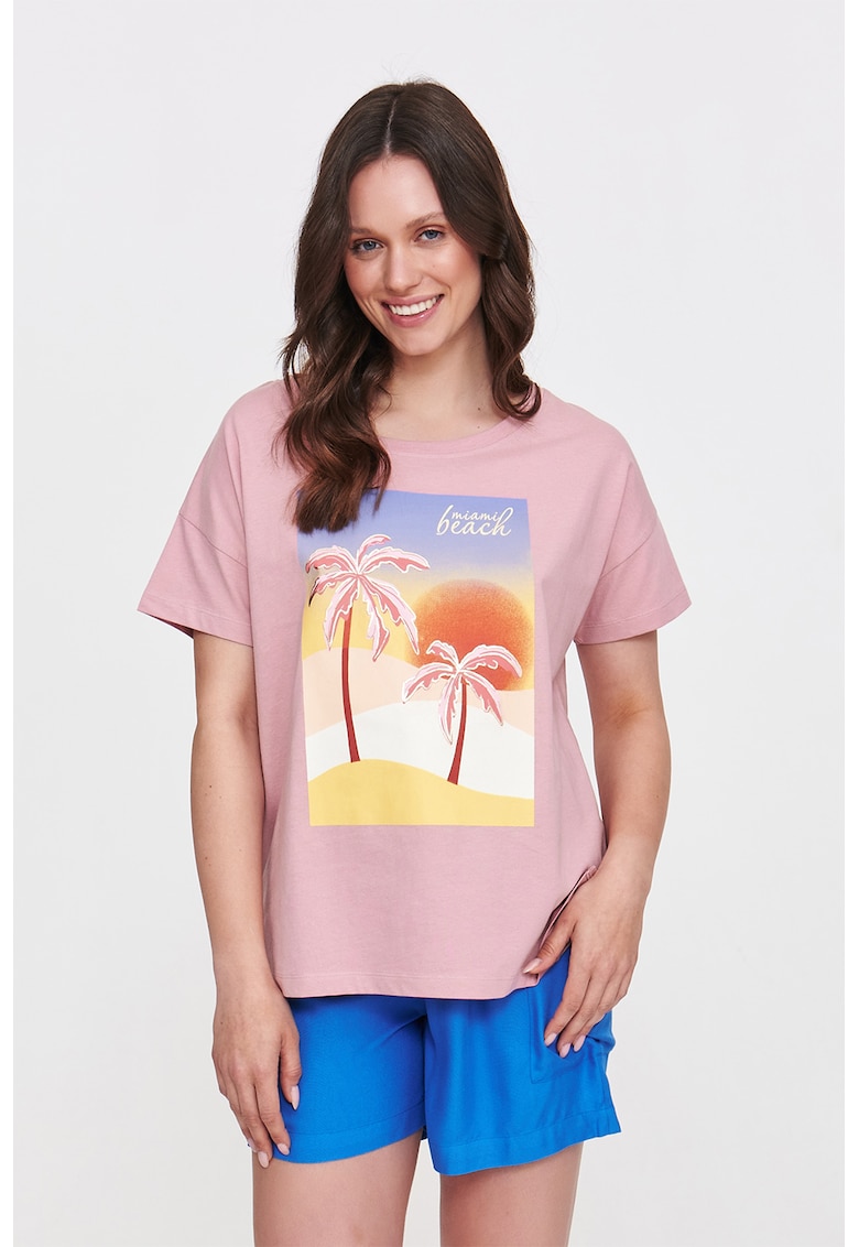 Tricou lejer cu decolteu rotund