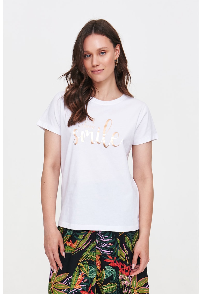 Tricou de bumbac cu imprimeu text