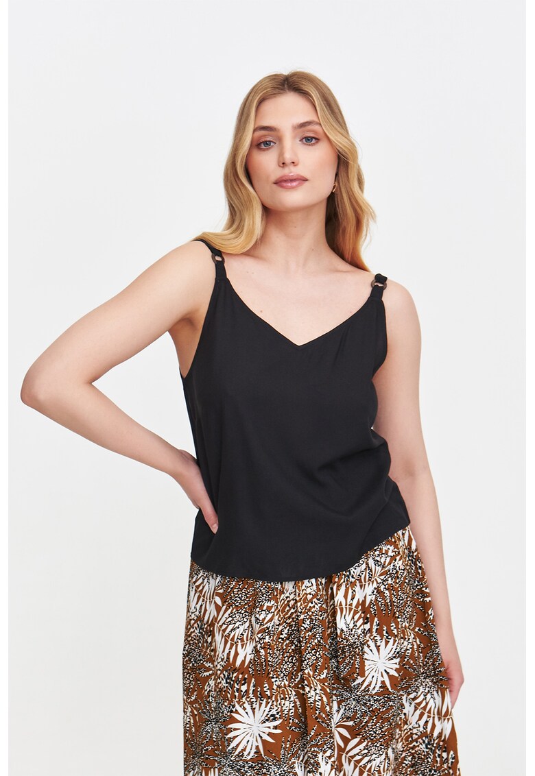 Top uni cu decolteu in V - Negru