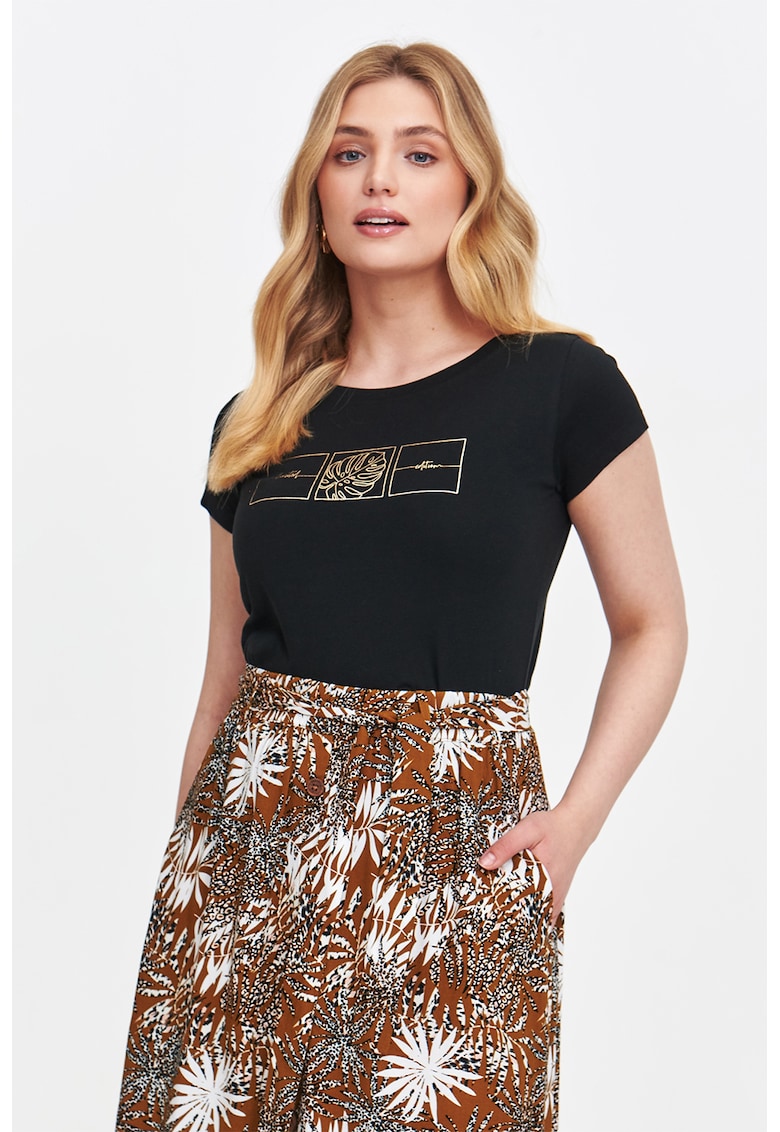 Tricou cu imprimeu si decolteu rotund Tricou cu imprimeu si decolteu rotund