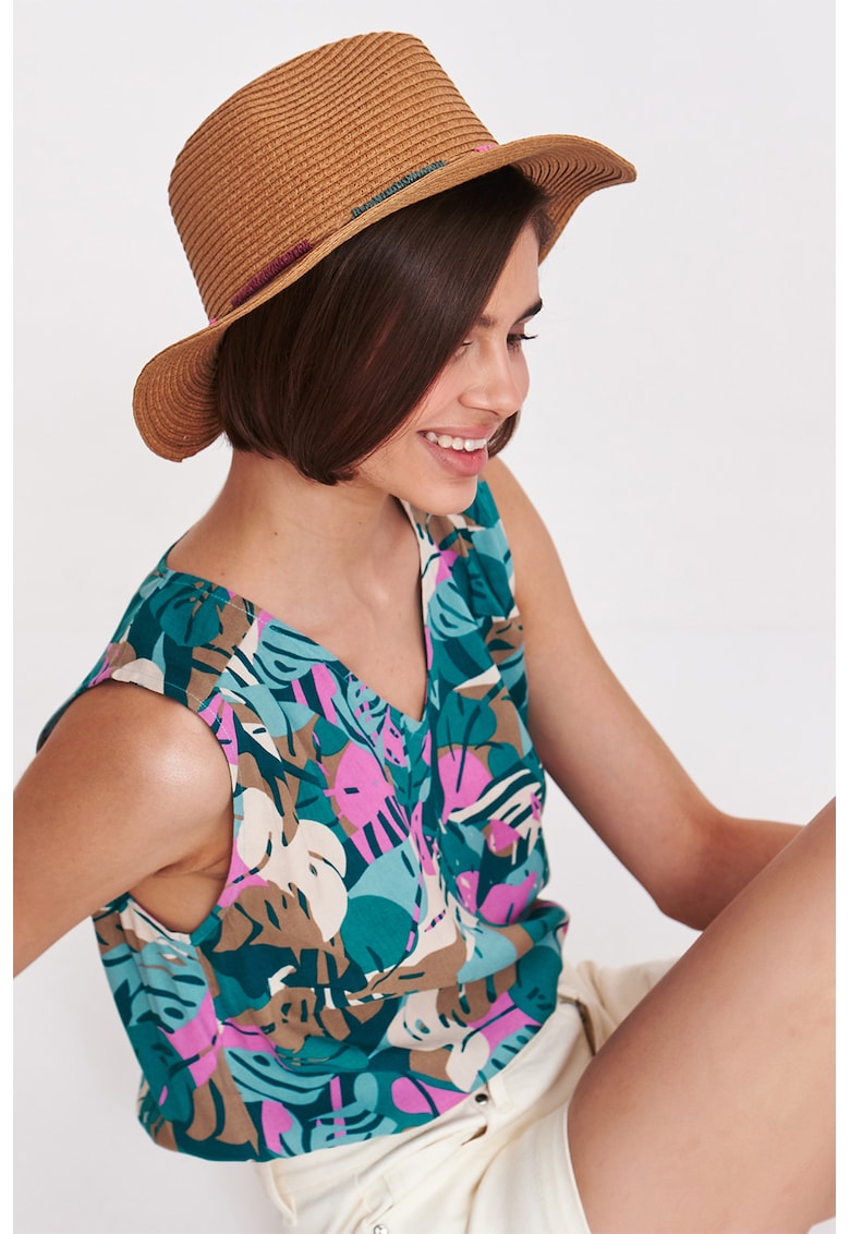 Tricou fara maneci - cu model si decolteu in V