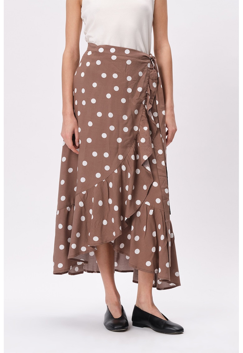 Fusta midi petrecuta cu diverse imprimeuri