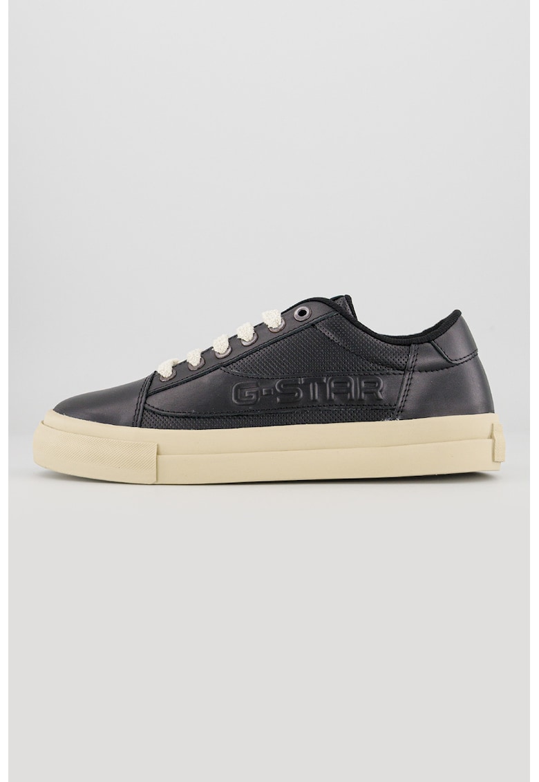 Pantofi sport low-cut de piele Loom Lea - Negru/Alb murdar