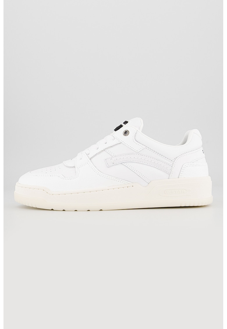 Pantofi sport low-cut de piele Grid Lea - Alb murdar