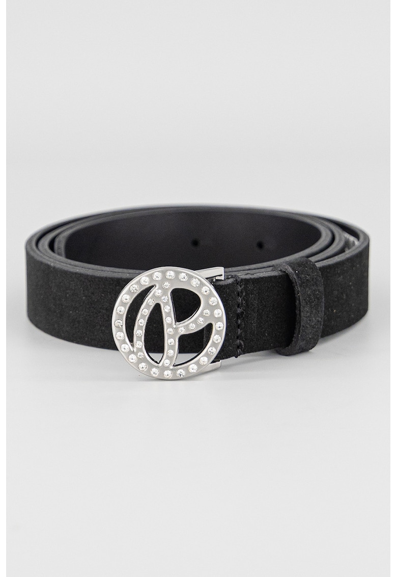 Curea de piele intoarsa cu catarama cu logo