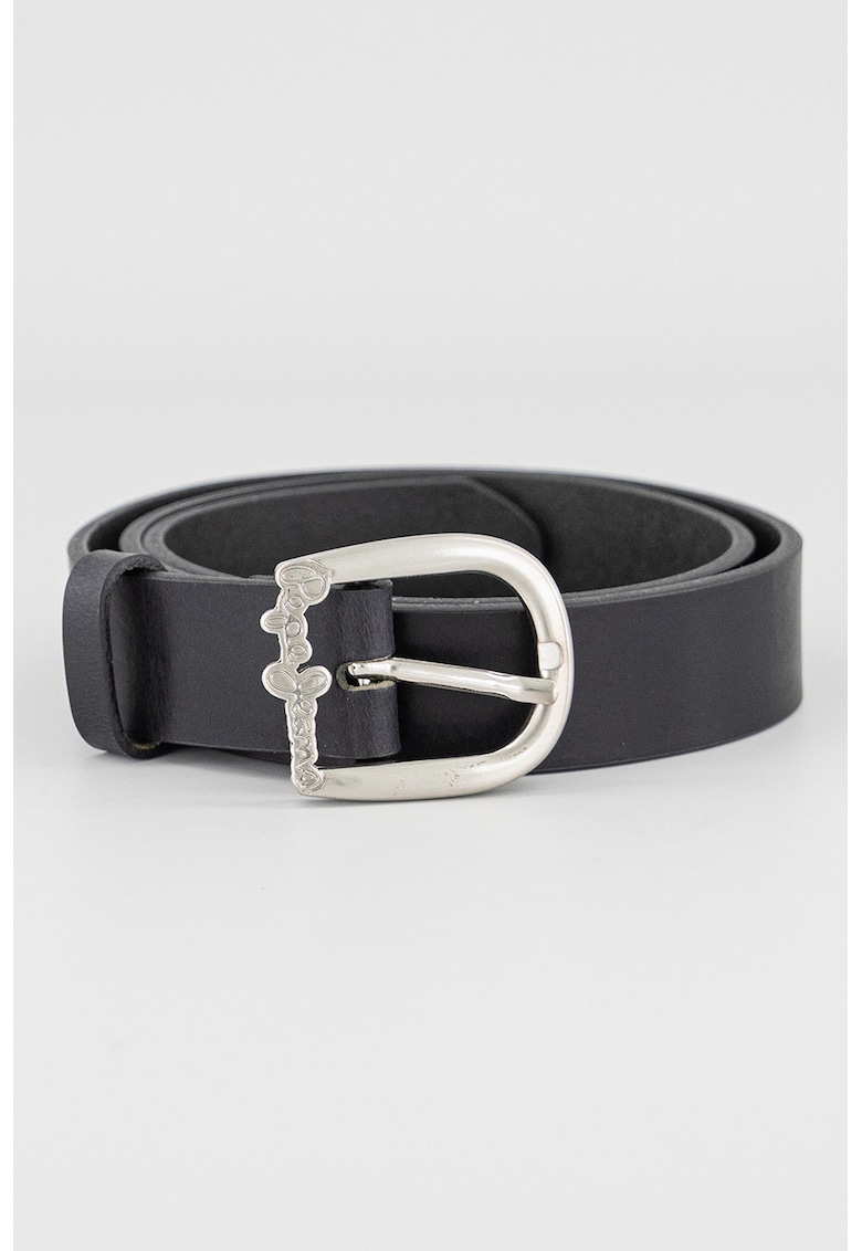 Curea de piele cu catarama metalica cu logo