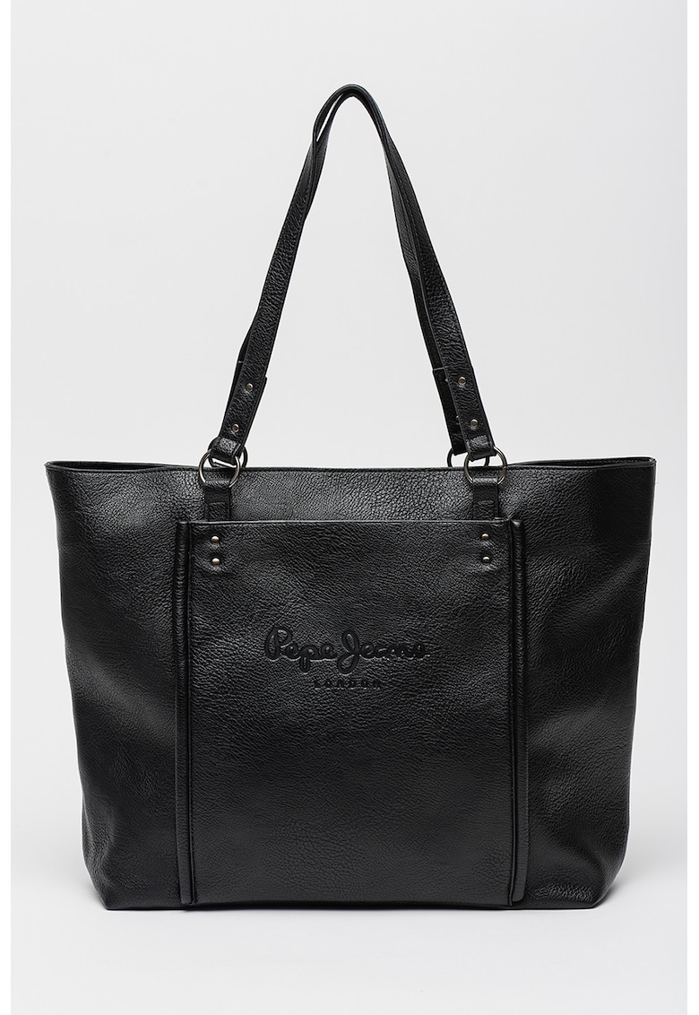 Geanta shopper de piele ecologica cu fermoar Geanta shopper de piele ecologica cu fermoar
