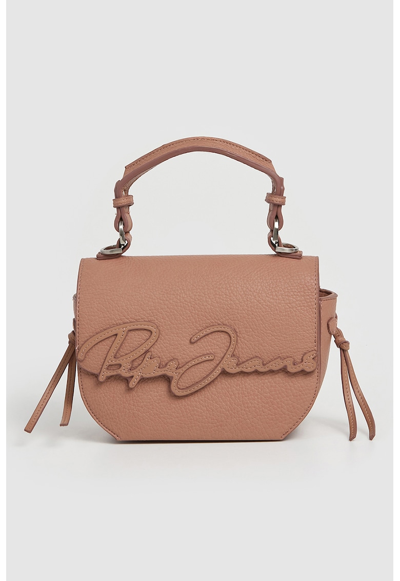 Geanta din piele cologica cu maner si logo