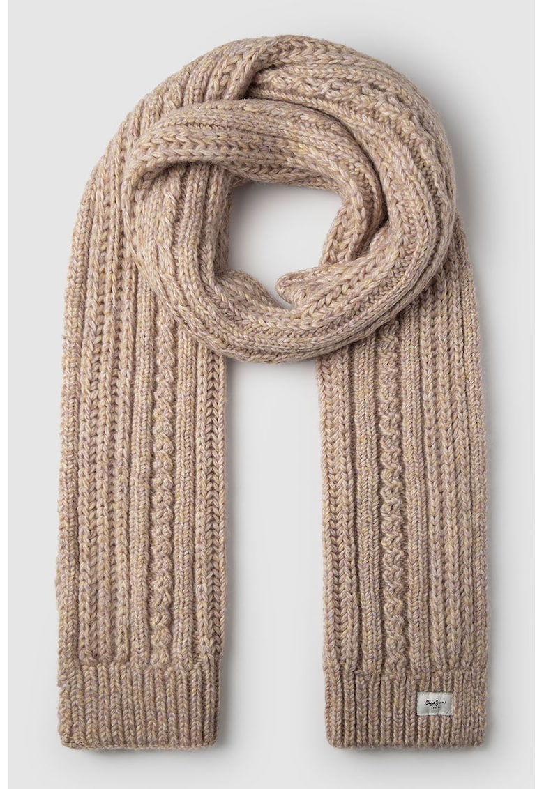 Fular din tricot cu terminatii striate