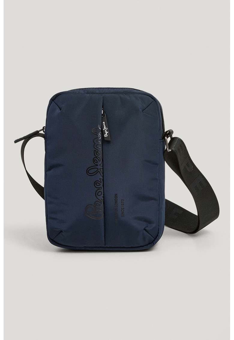 Geanta crossbody din material textil cu fermoar