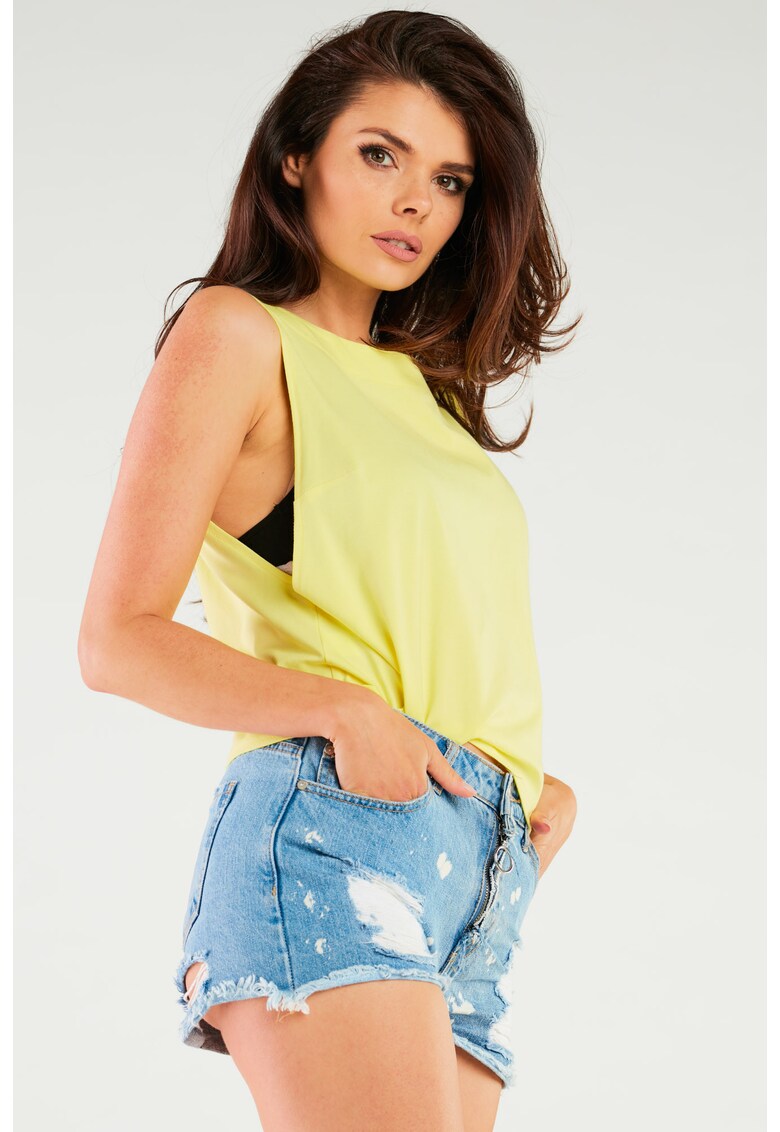 Bluza dama M266 - galben - bumbac si lycra