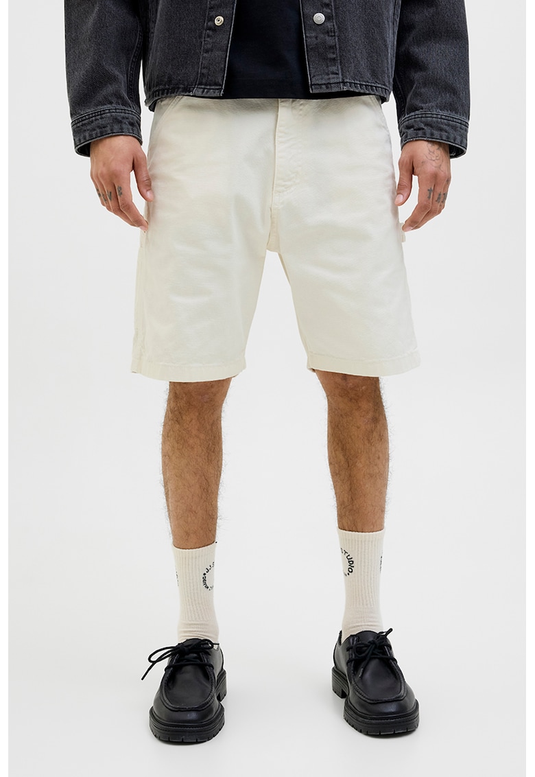 Blugi trei sferturi cu model uni